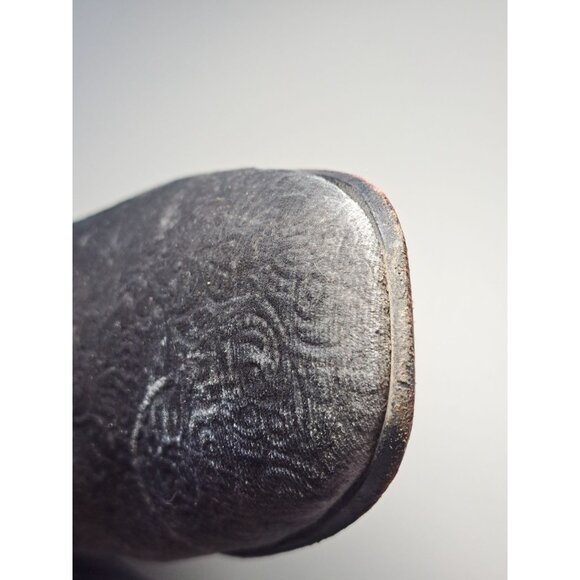 Mezlan Mens Travolta Embossed Velvet Formal Evening Shoes Gray Made Spain Size 1 - Picture 9 of 12